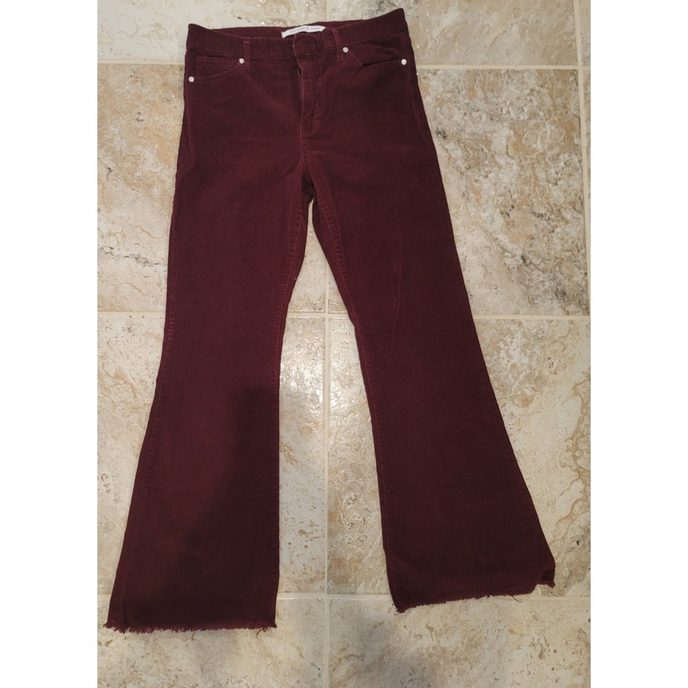 Celebrity Pink Corduroy Flare Pants Womens (actual 30x29.5) Burgundy Mid Rise